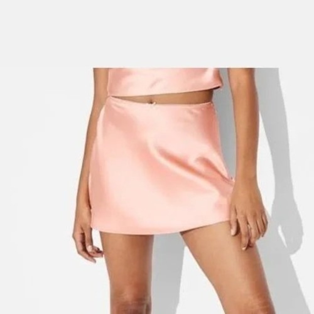 Wild Fable Peach Pink Satin Mini Skirt Size XS Feminine Romantic Coquette